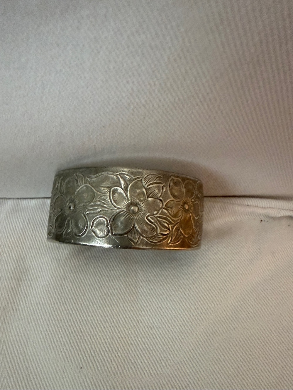 Salisbury Pewter Cuff Flower of the month Bracelet in “February”